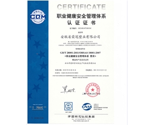 職業(yè)健康安全管理體系認(rèn)證證書(shū)
